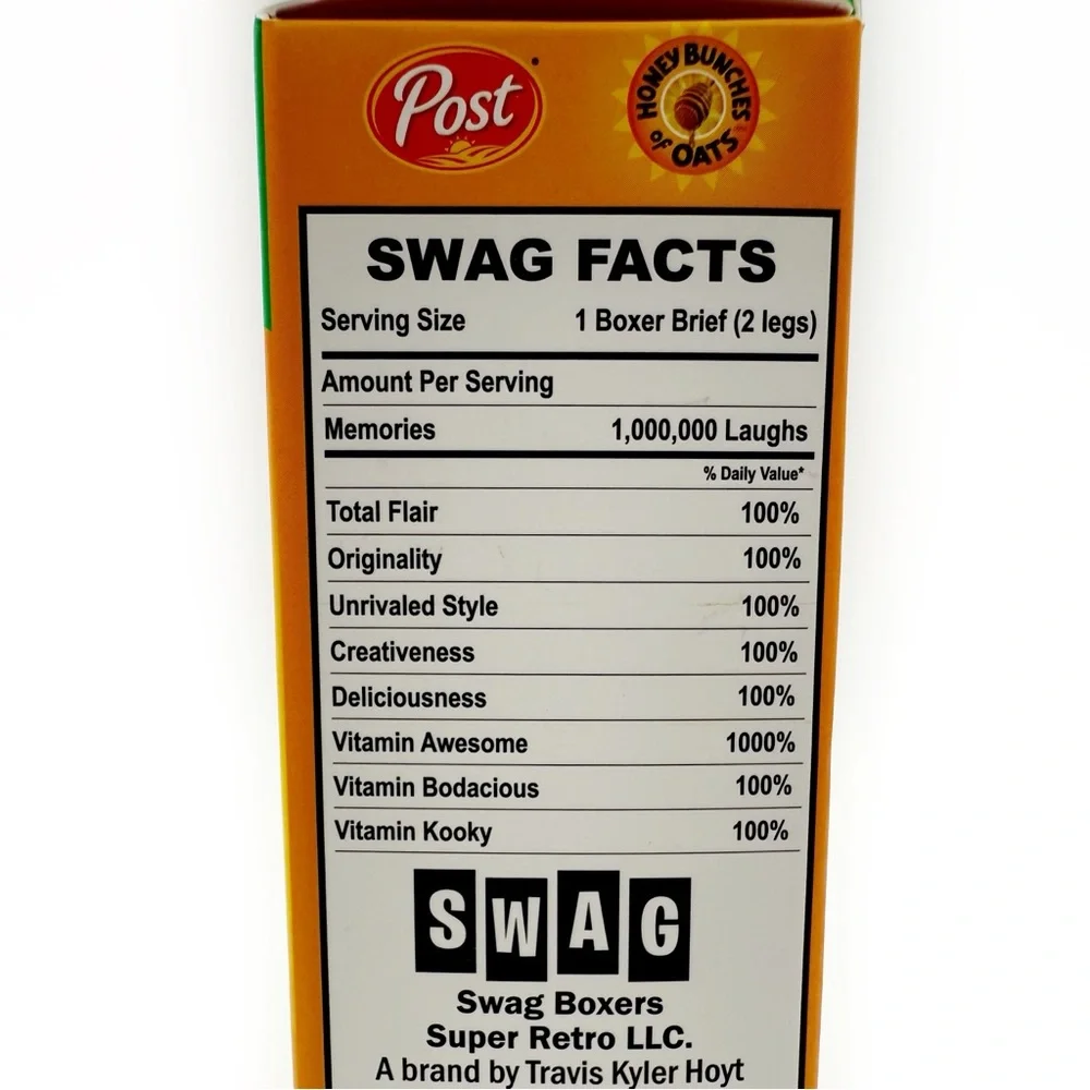 Post Honey Bunches of Oats Cereal Boxer Briefs Mens Large Underwear Novelty Gift
